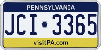 PA license plate JCI3365
