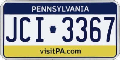 PA license plate JCI3367