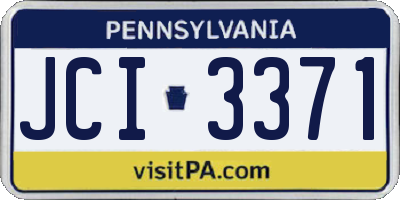 PA license plate JCI3371