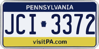 PA license plate JCI3372