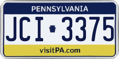 PA license plate JCI3375