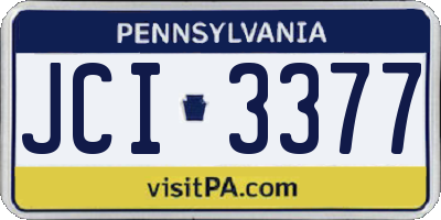PA license plate JCI3377