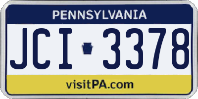 PA license plate JCI3378