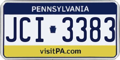 PA license plate JCI3383