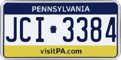 PA license plate JCI3384
