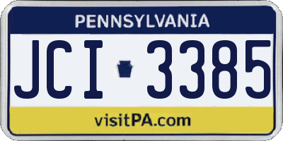 PA license plate JCI3385