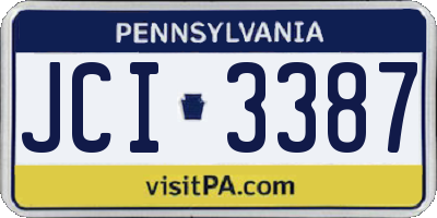 PA license plate JCI3387