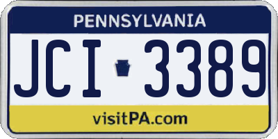 PA license plate JCI3389
