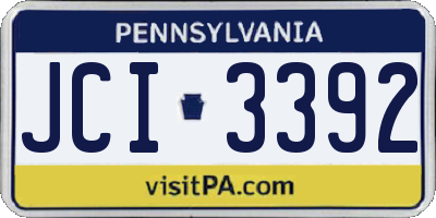 PA license plate JCI3392