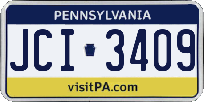 PA license plate JCI3409