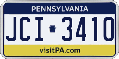 PA license plate JCI3410