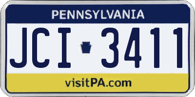 PA license plate JCI3411