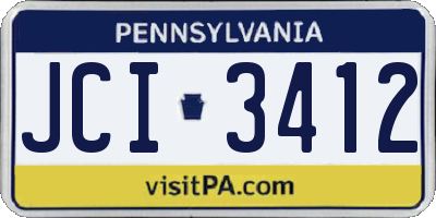PA license plate JCI3412