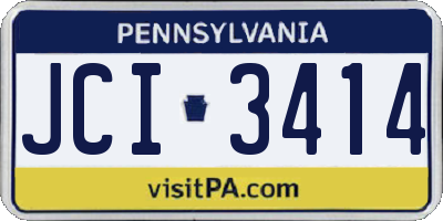 PA license plate JCI3414