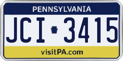 PA license plate JCI3415