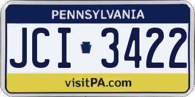 PA license plate JCI3422