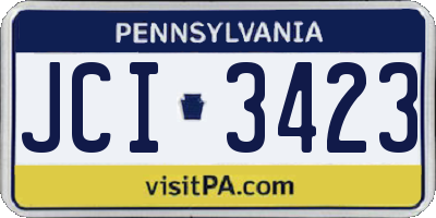 PA license plate JCI3423