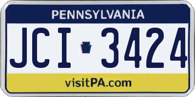 PA license plate JCI3424