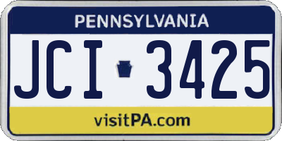 PA license plate JCI3425