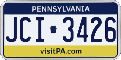 PA license plate JCI3426