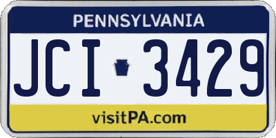 PA license plate JCI3429