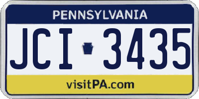 PA license plate JCI3435