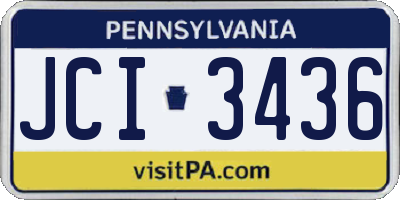 PA license plate JCI3436