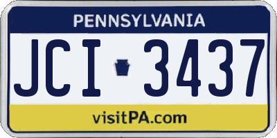 PA license plate JCI3437