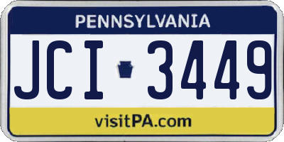 PA license plate JCI3449