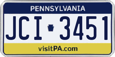 PA license plate JCI3451