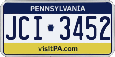 PA license plate JCI3452