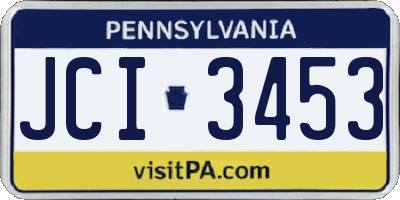 PA license plate JCI3453