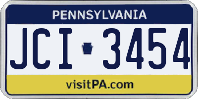PA license plate JCI3454