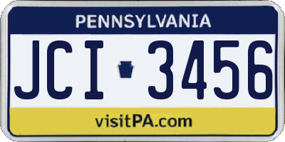 PA license plate JCI3456