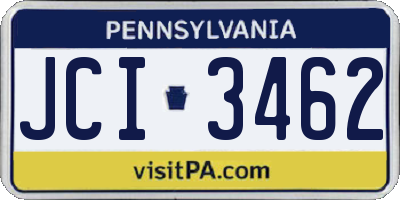 PA license plate JCI3462