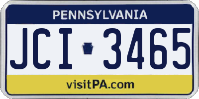 PA license plate JCI3465