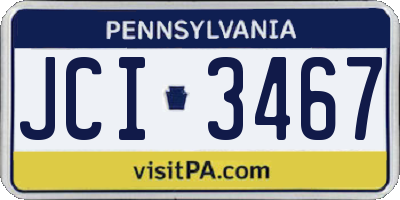 PA license plate JCI3467