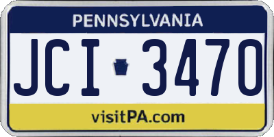 PA license plate JCI3470