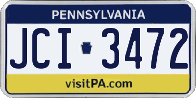 PA license plate JCI3472
