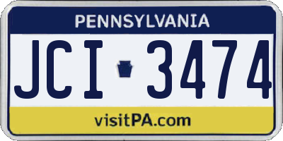 PA license plate JCI3474