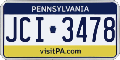 PA license plate JCI3478
