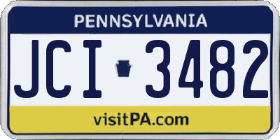PA license plate JCI3482