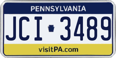 PA license plate JCI3489