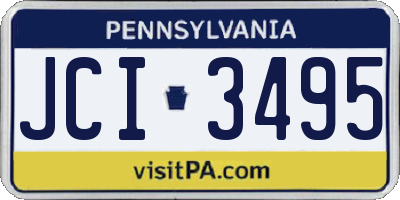 PA license plate JCI3495