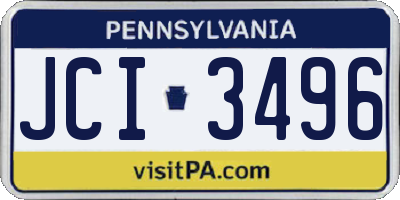 PA license plate JCI3496
