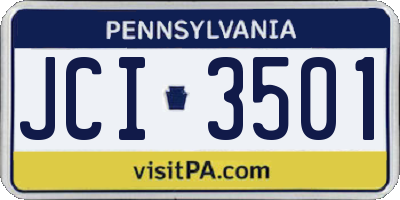 PA license plate JCI3501