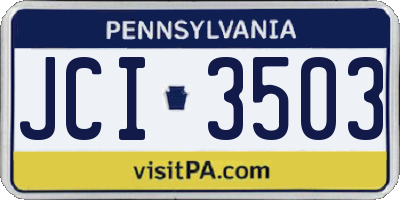 PA license plate JCI3503