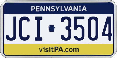 PA license plate JCI3504