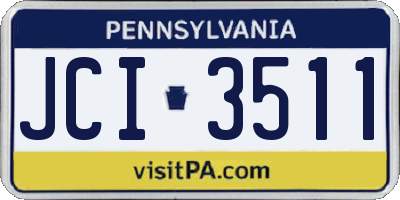 PA license plate JCI3511