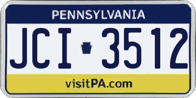 PA license plate JCI3512